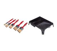 SAVY Lot de 5 pinceaux Plats Tous Types de peintures & Bac à Peinture antigliss 0,75l Noir