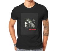 Saw 2004 Movie Poster Men's T Shirts Puppet Movie Horror Humor Tee Shirt Short Sleeve O Neck T-Shirts 100% Cotton Tops Manches Courtes(Small)