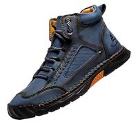 Saw Behind Bottes de randonnée confortables pour homme - Chaussures de neige orthopédiques pour homme - Soutien de la voûte plantaire, bleu, 41 1/3 EU