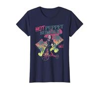 Saw I Want to Play a Game Tropical Puzzle Piece Horror Movie T-Shirt, Femme, Bleu Marine, L