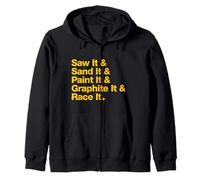 Saw & Sand & Paint Funny Pinewood Derby Typography Cub Scout Sweat à Capuche