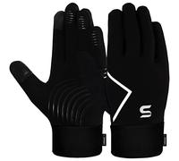 SAWANS Gants de Course à Pied pour Enfants, Cyclisme, écran Tactile, Thermiques, Coupe-Vent, antidérapants, Chauds, pour garçons et Filles, pour l'extérieur, Le vélo, l'équitation (Noir, S (5-6 Ans))