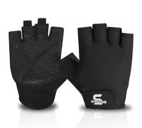 SAWANS Gants de Gymnastique pour Homme et Femme, Respirants, antidérapants, rembourrés en Silicone, Protection de la Paume, Exercice d'entraînement, Demi-Doigt, tractions, haltères (Noir, XL)