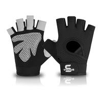 SAWANS Gants de Gymnastique pour Hommes et Femmes pour Dames, Gants d'haltérophilie, entraînement de Fitness, Respirant, poignée antidérapante, Protection de la Paume en Silicone, Exercice (Noir, M)