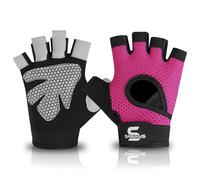 SAWANS Gants de Gymnastique pour Hommes et Femmes pour Dames, Gants d'haltérophilie, entraînement de Fitness, Respirant, poignée antidérapante, Protection de la Paume en Silicone, Exercice (Rose, XL)