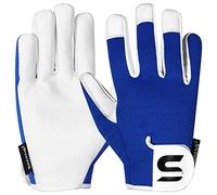 SAWANS Gants de jardinage en cuir pour femmes et hommes Gants de jardin résistants aux épines pour femmes et hommes Cadeaux de jardinage idéaux Gants de travail durables en peau de chèvre (Bleu, S)