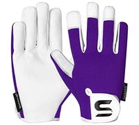 SAWANS Gants de jardinage en cuir pour femmes et hommes Gants de jardin résistants aux épines pour femmes et hommes Cadeaux de jardinage idéaux Gants de travail durables en peau de chèvre (Violet, S)
