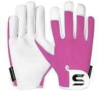 SAWANS Gants de jardinage en cuir pour femmes et hommes Gants de jardin résistants aux épines pour femmes et hommes Cadeaux de jardinage idéaux Gants de travail durables en peau de chèvre (Rose, S)