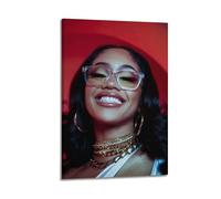 Saweetie Couverture de l'album blanc nacré signée limitée, couverture d'album de musique, chanteuse pop, hip-hop, rap - Impression sur toile murale pour fille et garçon, adolescent - 40 x 60 cm