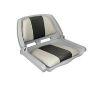SAWESTO Siège de bateau pliable pour pêcheur gris anthracite | Siège de bateau/gouvernail pliable avec rembourrage bas pour siège et dossier et revêtement Ecoleder | 51 cm x 36 cm x 46 cm