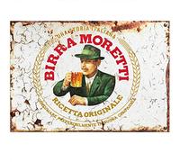 Sawfish® Birra Moretti Plaque murale en métal rétro vintage 10 x 15 cm 20 x 15 cm 20 x 30 cm 30 x 40 cm 40 x 60 cm pour pub, abri de jardin, bar, bureau, homme, grotte, maison, chambre à coucher,
