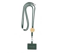 Sawfish Cordon réglable en coton pour smartphone avec détails en bambou, languette de fixation universelle pour étui de téléphone, mousqueton pivotant en métal et sangle de cou