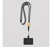 Sawfish Cordon réglable en coton pour smartphone avec détails en bambou, languette de fixation universelle pour étui de téléphone, mousqueton pivotant en métal et sangle de cou