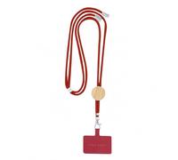 Sawfish Cordon réglable en coton pour smartphone avec détails en bambou, languette de fixation universelle pour étui de téléphone, mousqueton pivotant en métal et sangle de cou