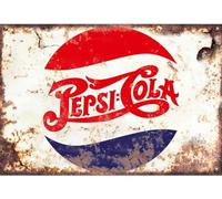 Sawfish® Pepsi Plaque murale rétro vintage en métal pour cuisine, 10 x 15 cm, 20 x 15 cm, 20 x 30 cm, 30 x 40 cm, 40 x 60 cm, idéale pour pub, abri de jardin, bar, bureau, cave, maison, chambre à