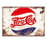 Sawfish® Pepsi Plaque murale rétro vintage en métal pour cuisine, 10 x 15 cm, 20 x 15 cm, 20 x 30 cm, 30 x 40 cm, 40 x 60 cm, idéale pour pub, abri de jardin, bar, bureau, cave, maison, chambre à