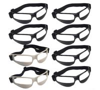 Sawhamale 8pcs Basketball Training Aid Dribble Lunettes de Dribble Head Up Dribble et Amélioration de la Vision - Bandeau élastique réglable, Cadre en plastique léger, Jeune B