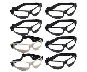 Sawhamale 8pcs Basketball Training Aid Dribble Lunettes de Dribble Head Up Dribble et Amélioration de la Vision - Bandeau élastique réglable, Cadre en plastique léger, Jeune B