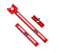 Sawhamale Base de support de rainure de fraisage en alliage d'aluminium pour le travail du bois, machine à découper, guide de coupe circulaire, outil de positionnement des bords gabarits, rouge (D)