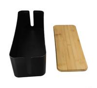 Sawhamale Boîte de rangement de câbles avec couvercle en bois, grande boîte de rangement en plastique pour cordon électrique, cache multiprises, fils, dissipation de la chaleur, antidérapant Ba(C)