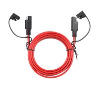 Sawhamale Câble d'extension SAE 14 AWG 2 m, cordon d'alimentation à double tête avec capuchon de protection pour éclairage de bassin, panneau solaire, rouge et noir