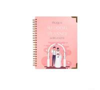Sawhamale Carnet de planification de mariage, carnet de mariage tout-en-un de 12 mois pour les mariées avec sections personnalisées, listes d'invités, feuilles de travail budgétaires, tableaux de