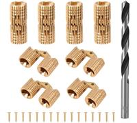 Sawhamale Charnière cylindrique dissimulée en laiton de 8 mm, invisible à 180 degrés, charnière de porte d'armoire en acier inoxydable 201 avec foret et vis pour hotte de laboratoire