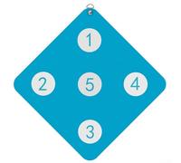 Sawhamale Cible d'escrime à suspendre au mur - Planche d'entraînement double face en polyuréthane avec 5 buts pour épée sabre et entraînement à domicile - 33 x 33 cm (bleu clair)