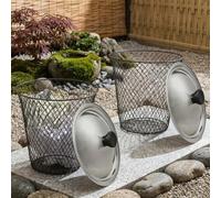 Sawhamale Composteur de vers enterré avec couvercles en fer pour recycler les déchets de cuisine et de jardin - Design ventilé pour les vers rouges - Décomposition des déchets organiques - Écofri (2