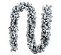 Sawhamale Couronne de Noël artificielle verte de 270 cm avec feuilles en PVC haute densité et 200 pointes de branche, décoration festive réaliste pour cheminées, portes, mariages, P (B)