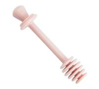 Sawhamale Cuillère à miel rainurée colorée et agitateur, outil de mélange en plastique avec design à double extrémité pour miel, crème, café et thé, gadget de cuisine mignon macaron (cyan)