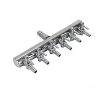 Sawhamale Distributeur d'air en acier inoxydable pour pompe à oxygène, soupape de régulation du volume de gaz, entrée 8 mm, sortie 4 mm, séparateur de dérivation (6 voies)