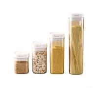 Sawhamale Flip Tite Lot de 5 boîtes de rangement alimentaires empilables avec couvercle, hermétiques et hermétiques pour épices, thé, grains, lait, organiseur de garde-manger, poubelle de cuisine peu
