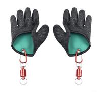 Sawhamale Gants de pêche avec crochet magnétique - Poignée en latex résistante aux perforations pour la manipulation et la chasse du poisson - Revêtement en émulsion antidérapante - Protection contre