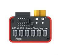 Sawhamale Hub de charge 6 ports 1S pour B6neo B6ACneo B6neo+ B6neo 2 avec connecteurs PH2.0 BT2.0 pour batteries LiFe Li-ion LiHV Max 2A Sortie Noir Rouge (PH2.0)
