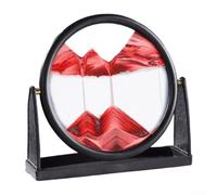 Sawhamale Image d'art 3D en sable mouvant rotatif rouge de 25 cm pour décoration de bureau à domicile, de bureau, de sable liquide dynamique anti-stress