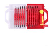 Sawhamale Jeu de tournevis électricien isolé 24 en 1 avec 12 embouts à double extrémité et poignée ergonomique - 1000 V AC Rated, acier au chrome vanadium, pour réparation électrique et DI