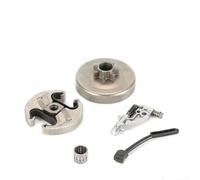 Sawhamale Kit de pompe à huile tambour d'embrayage pour tronçonneuse 455 460, remplace OEM 537291702, comprend un roulement d'embrayage et une ligne de pression d'huile, pas .325 7 dents