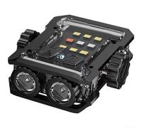 Sawhamale Lampe torche rechargeable COB LED 600 mAh avec dessus rotatif et deux sources de lumière, lampe torche portable en alliage d'aluminium pour le camping, la randonnée, blanc et bleu