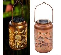 Sawhamale Lanterne solaire tournesol pour jardin, terrasse, cour, décoration extérieure, lumière de projection vintage en métal avec corps en ABS étanche IP55, chargement automatique de jour et de