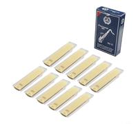 Sawhamale Lot de 10 anches de saxophone ténor en si bémol Force 2.0 2.5 3.0 Matériau de qualité supérieure Réponse lisse ton résonant jaune (2,5)