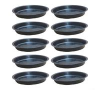 Sawhamale Lot de 10 soucoupes rondes en plastique noir pour pot de fleurs en 4 tailles 11,5 cm, 13,9 cm, 15,8 cm, 17,8 cm, pour intérieur ou extérieur, jardin, maison, pour attraper l'excès d'eau (D)