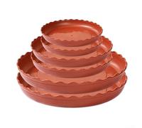 Sawhamale Lot de 16 plateaux d'égouttement en plastique pour pots de 25,4 cm de diamètre en résine, noir, rouge brique, vert armée, blanc, attrape l'excès d'eau et de terre renversés pour intérieur et