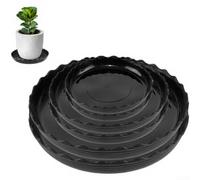 Sawhamale Lot de 16 plateaux d'égouttement en plastique pour pots de 25,4 cm de diamètre - Soucoupes en résine noire, brique, rouge, vert armée, blanc - Attrape l'excès d'eau et de terre - Pour