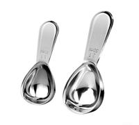 Sawhamale Lot de 2 cuillères à café graduées en acier inoxydable avec capacité de 15 ml et 30 ml, cuillère en métal 18/8 pour grains de café, thé, poudre de protéine, cuisson I (A)