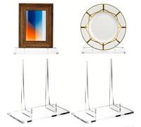 Sawhamale Lot de 2 supports de livre en acrylique pour photos, assiettes d'art et décoratives - Transparent - 25,4 x 12,7 x 22,9 cm