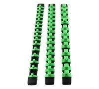 Sawhamale Lot de 3 rails de rangement de douilles de 35,6 cm en ABS avec roulements à billes à ressort pour douilles d'entraînement 1/4, 3/8, 1/2, bleu (vert)