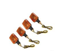 Sawhamale Lot de 4 clignotants halogènes pour moto, scooter, quad et VTT - Clignotant avant et arrière ambré 12 V - Lentille teintée noire
