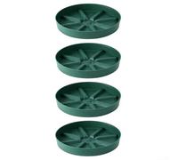 Sawhamale Lot de 4 soucoupes rondes en plastique pour pot de fleurs pour intérieur et extérieur, design épais pour une rétention efficace de l'eau et la prévention des déversements de terre, vert
