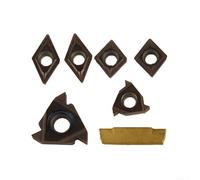 Sawhamale Lot de 7 inserts de tour en carbure CCMT060204 DCMT070204 11IR 16ER MGMN200 pour finition en acier inoxydable semi-finition avec supports de barre d'alésage de tige de 12 mm